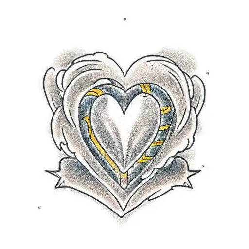 Frozen iced heart tattoo design idea