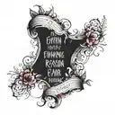 skin rip with quote everything happens for a reason tattoo design idea