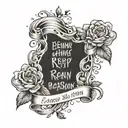 skin rip with quote everything happens for a reason tattoo design idea