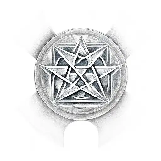 Fine lines that create magic symbols, such as pentagrams or sigils or runes tattoo design idea