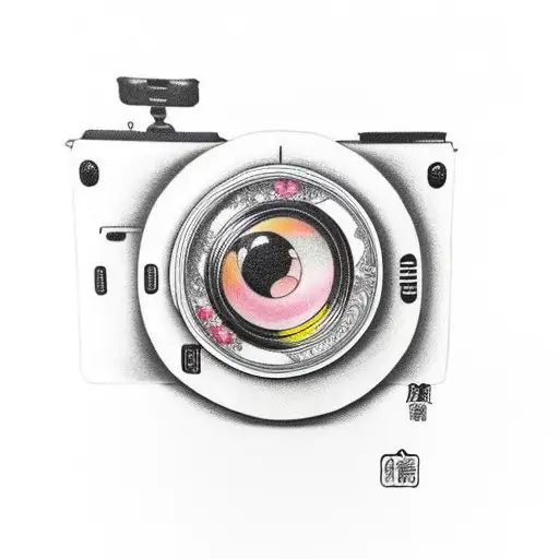 Camera with composition rule tattoo design idea