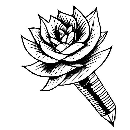 saw and paintbrush for carpenter and painter tattoo design idea