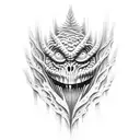 swamp monster emerging from the reeds tattoo design idea