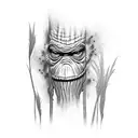 swamp monster emerging from the reeds tattoo design idea