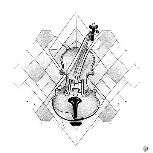 violin transition amethyst tattoo design idea