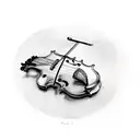 violin transition amethyst tattoo design idea