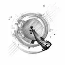 violin transition amethyst tattoo design idea