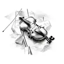 violin transition amethyst tattoo design idea