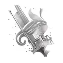 violin transition amethyst tattoo design idea