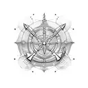 ship with anchor chain tattoo design idea