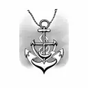 ship with anchor chain tattoo design idea