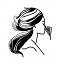 woman blowing wind tattoo design idea