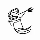 woman blowing wind tattoo design idea