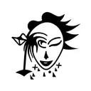 woman blowing wind tattoo design idea