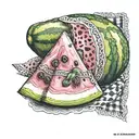 watermelon slice and keffiyeh tattoo design idea