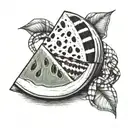 watermelon slice and keffiyeh tattoo design idea