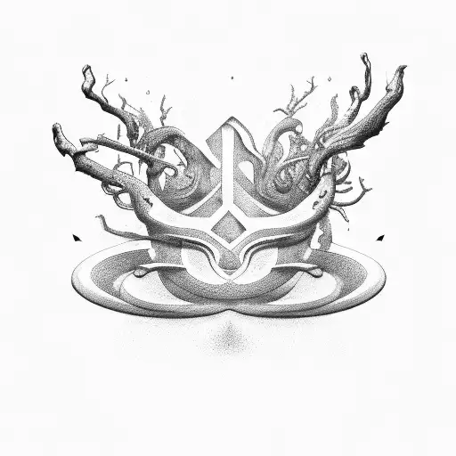 A minimalist design of the word 'Suga Rup's' forming the shape of a lifeline tattoo design idea