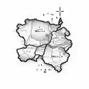 Spain map compus tattoo design idea