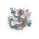 tiny dragon  tattoo design idea