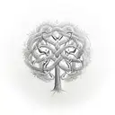 tree of life intertwined with a caduceus. tattoo design idea