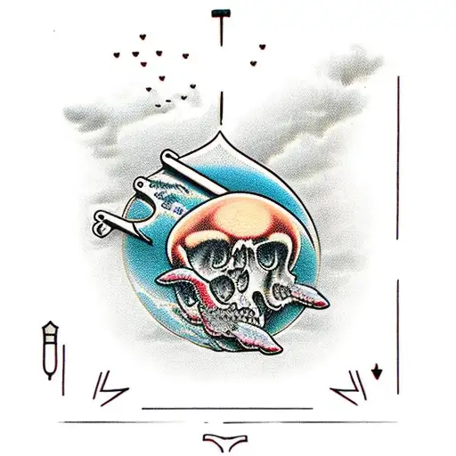 intricate suicidal tendency depicting the view from half way down  tattoo design idea