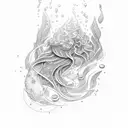water element, aquarius tattoo design idea