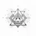 minimalistic, water element, triangle, lines, dots, aquarius tattoo design idea