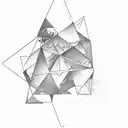 minimalistic, water element, triangle, lines, dots, aquarius tattoo design idea