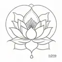 lotus and unalome design rising tattoo design idea