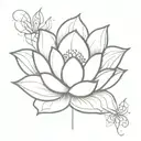 lotus and unalome design rising tattoo design idea