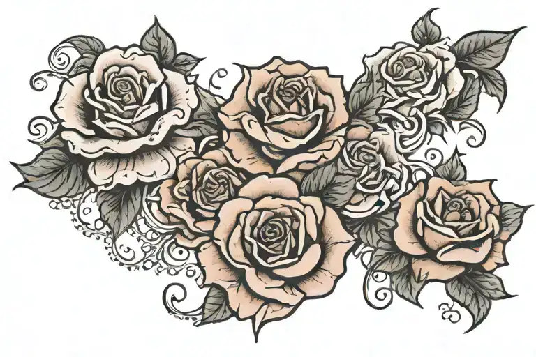 2006 and rose tattoo design idea