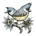 titmouse bird on a branch   tattoo design idea
