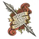 the words spiritus invictus text tattoo design idea