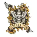 the words spiritus invictus text tattoo design idea