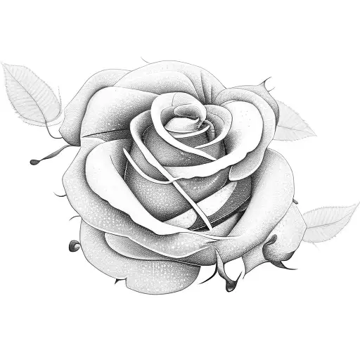 roses and white poppys roseary  tattoo design idea