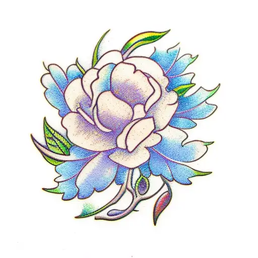 Traditional Hawthorn Flower Tattoo