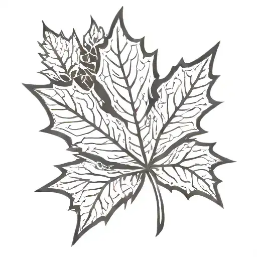 canadian maple leaf shaped like tattoo design idea