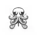 octopus fighting albatross tattoo design idea