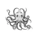 octopus fighting albatross tattoo design idea