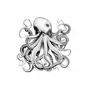 octopus fighting albatross tattoo design idea