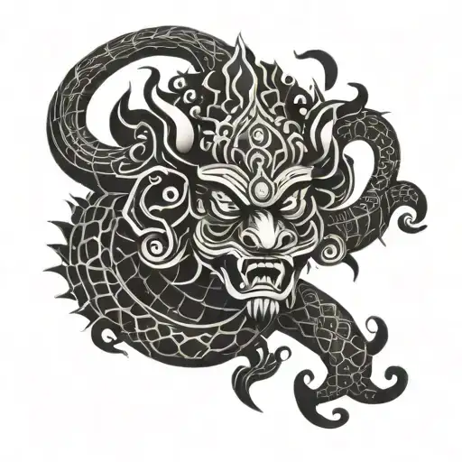 rahu god tattoo design idea