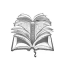Bookworm curled up inside an open book tattoo design idea