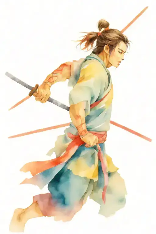 math and samurai warrior tattoo design idea