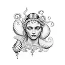 Aphrodite emerging from a seashell tattoo design idea