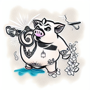 pua the pig from Moana tattoo design idea