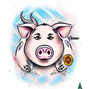 pua the pig from Moana tattoo design idea