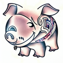 pua the pig from Moana tattoo design idea