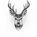 forest, deer, grains, farm tattoo design idea