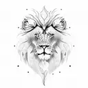 Lion with fire tattoo design idea