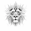 Lion with fire tattoo design idea